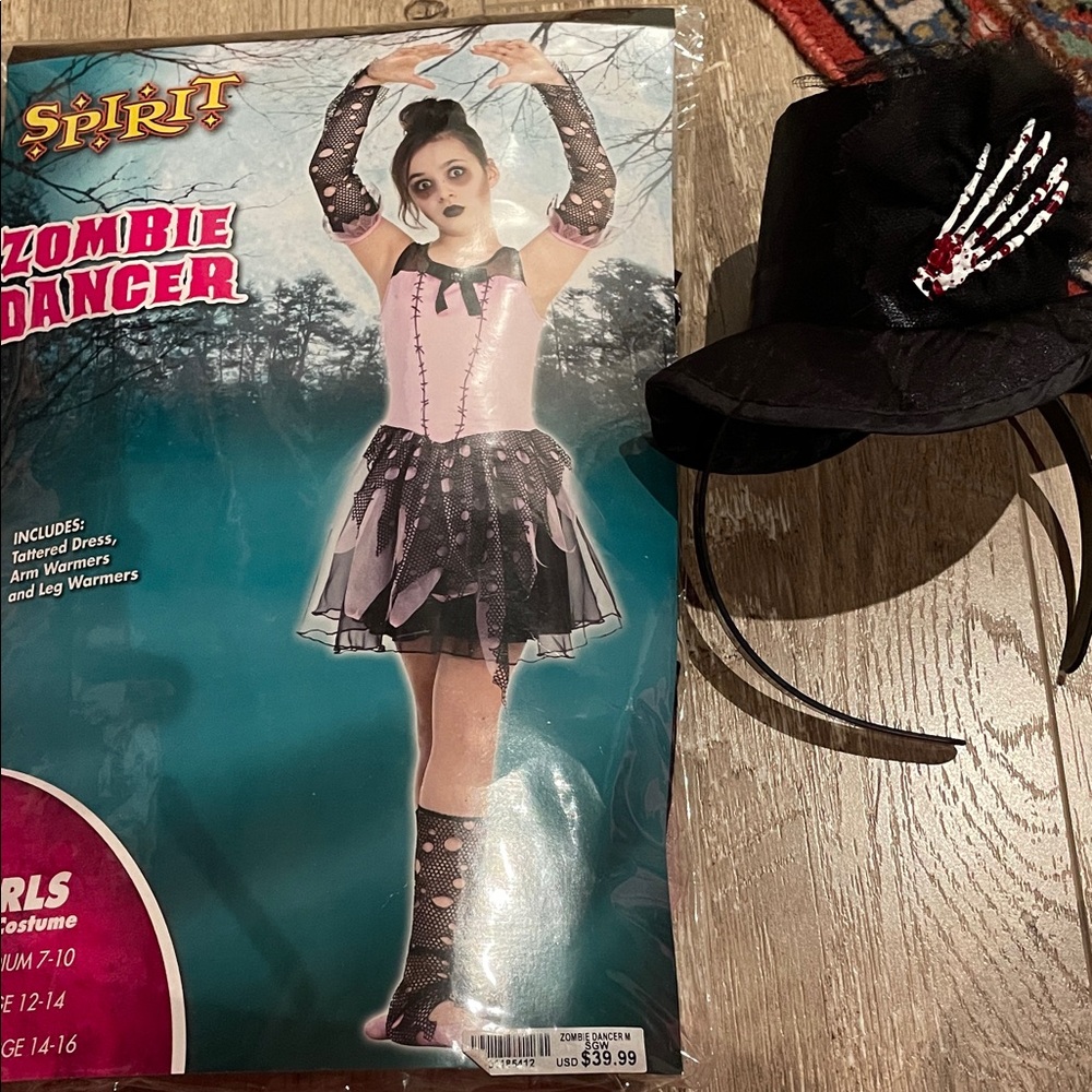 Spirit Pink and Black Zombie Dancer Costume for Kids